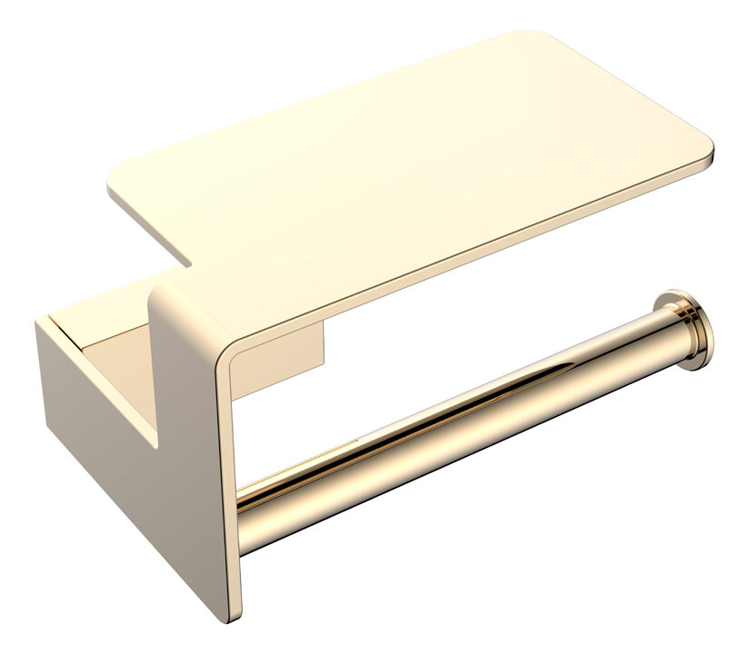 Изображение товара Держатель туалетной бумаги Boheme Q с полкой золото 10941-G надежный и стильный