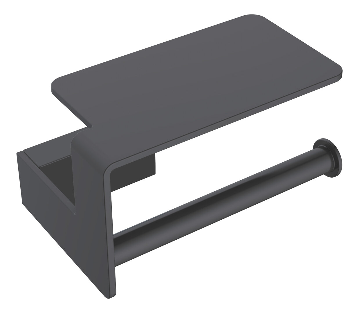 Изображение товара Держатель туалетной бумаги Boheme Q с полкой черный настенный