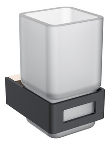 Изображение товара Стакан для зубных щеток Boheme Q, настенная, латунь, черный с золотом, модель 10944-G-B