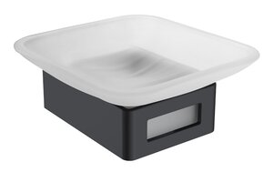 Изображение товара Мыльница Boheme Q настенная квадратная из латуни черная золото 10943-G-B