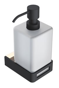 Изображение товара Дозатор жидкого мыла Boheme Q, настенный дизайн из латуни, черный золото