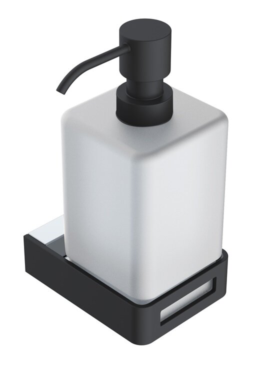 Изображение товара Дозатор жидкого мыла Boheme Q настенный латунь черный хром 10957-CR-B