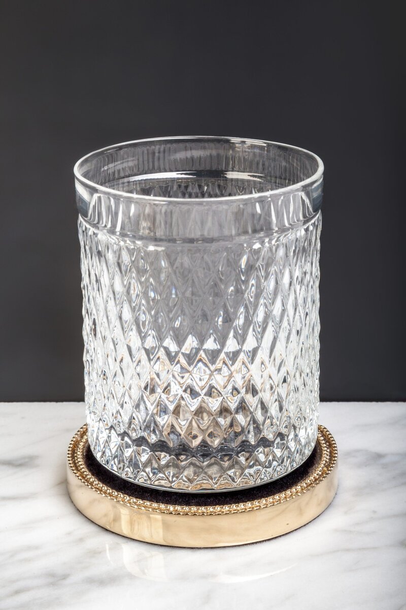 Изображение товара Стакан для зубных щеток Boheme Murano Cristal настольный, золото, 10218
