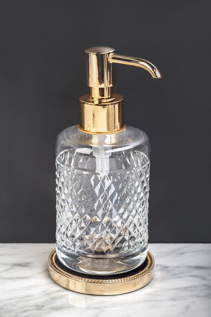 Изображение товара Дозатор жидкого мыла Boheme Murano Cristal настольный, золото, 10228