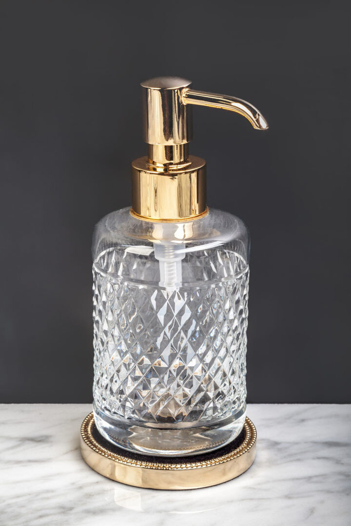 Изображение товара Дозатор жидкого мыла Boheme Murano Cristal настольный, золото, 10228 Изображение товара Дозатор жидкого мыла Boheme Murano Cristal настольный, золото, 10228