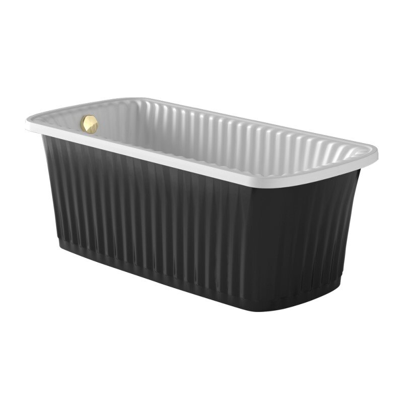 Изображение товара Migliore Olivia Panello 24266 - ванна 174×80 см из литьевого мрамора, панель черная, фурнитура золо