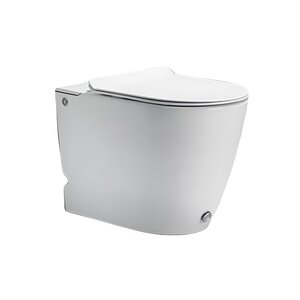 Изображение товара Приставной безободковый унитаз Ceruttispa Barbaria CT7264 с импульсным смывом, сиденье Soft Close, белый