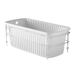 Изображение товара Ванна Migliore Olivia Console 24327 174 х 80 х 66 см, из литьевого мрамора, фурнитура хром, панель белая глянцевая