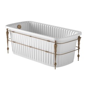 Изображение товара Ванна Migliore Olivia Console 24378174 х 80 х 66 см, из литьевого мрамора, фурнитура бронза, панель белая глянцевая
