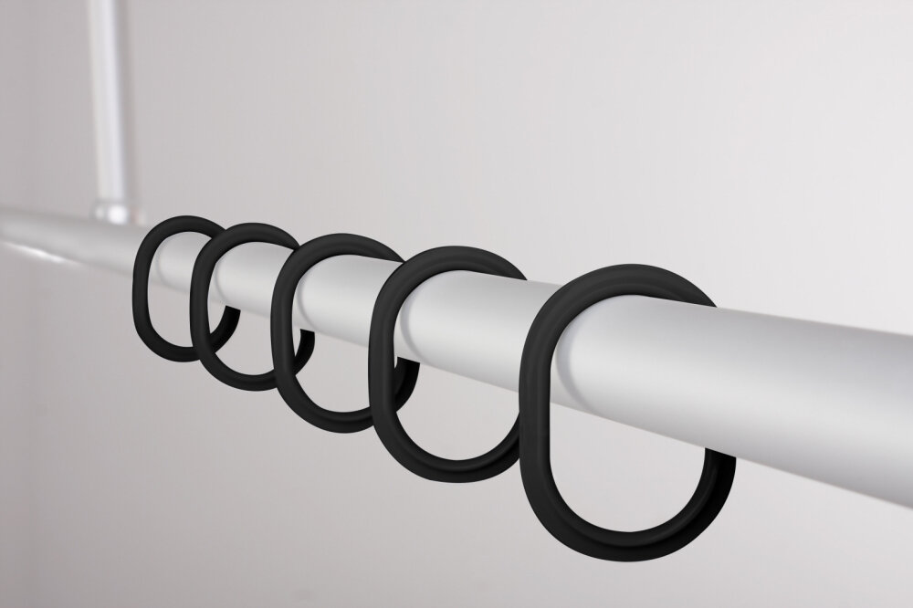 Изображение товара Кольца для карниза Ridder Wien 49310 комплект 12 шт. черный полипропилен