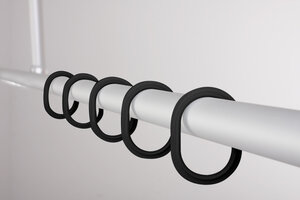 Изображение товара Кольца для карниза Ridder Wien 49310, полипропилен, комплект 12 шт., черный