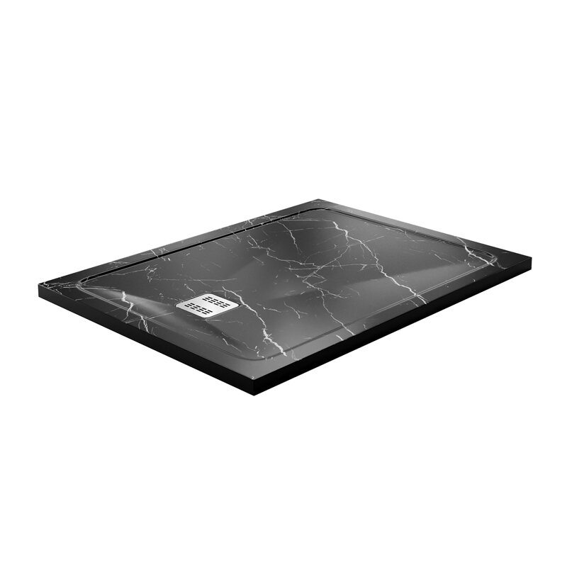 Изображение товара Душевой поддон WasserKRAFT Neime 19T 19T10, 120 х 100 см, черный, текстура - мрамор