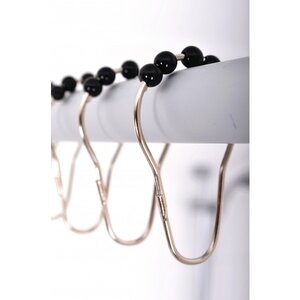 Изображение товара Кольца для карниза Ridder, сталь, комплект 12 шт., с черными шариками, 49560