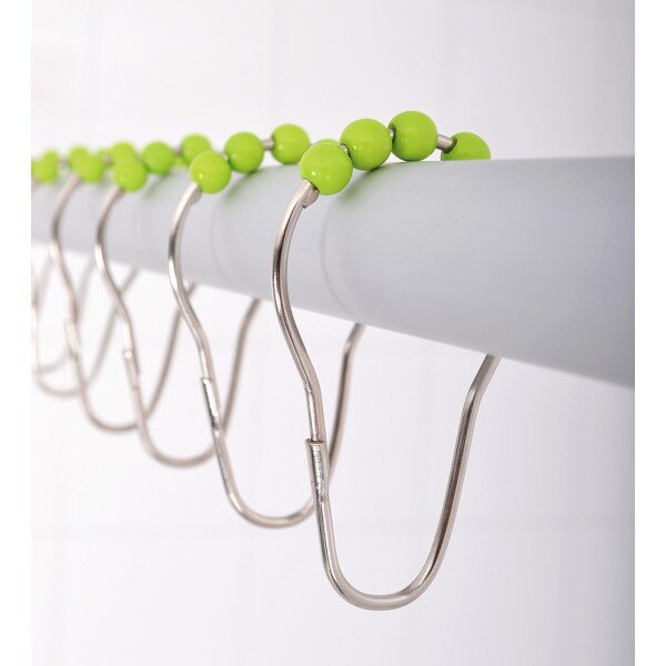 Изображение товара Кольца для карниза Ridder, сталь, комплект 12 шт., с зелеными шариками, 49565