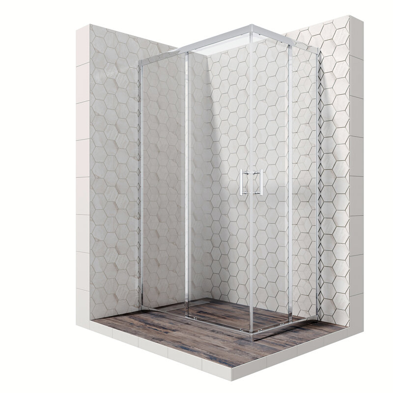 Изображение товара Душевой уголок Ambassador Kingston 120x80 см раздвижные двери хром стекло прозрачное