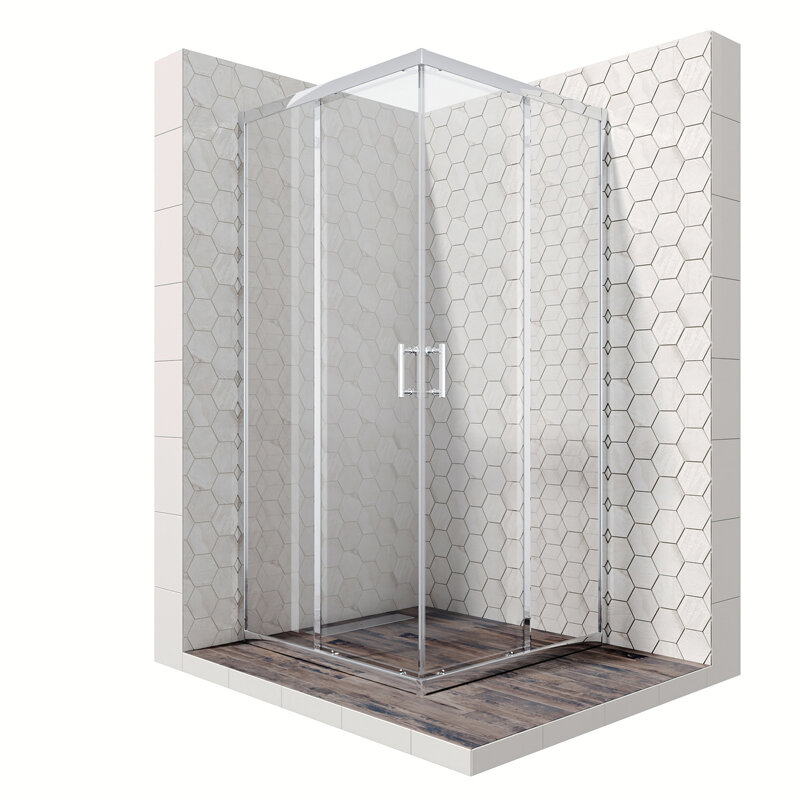 Изображение товара Душевой уголок Ambassador Kingston, 100 х 100 х 200 см, профиль хром, стекло прозрачное, 14011103