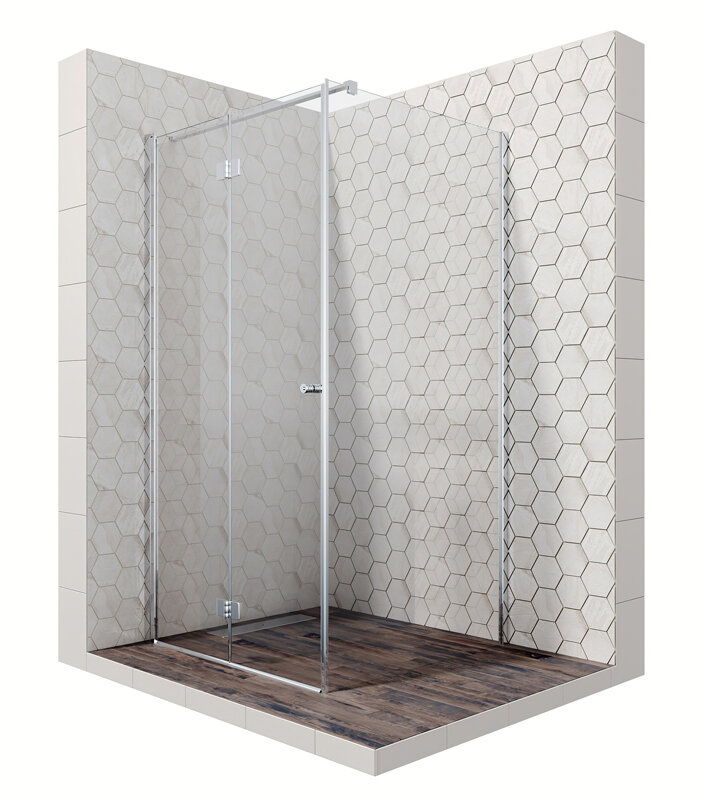 Изображение товара Душевой уголок Ambassador Diamond, 90 х 90 х 200 см, профиль хром, стекло прозрачное, 12011105L/R