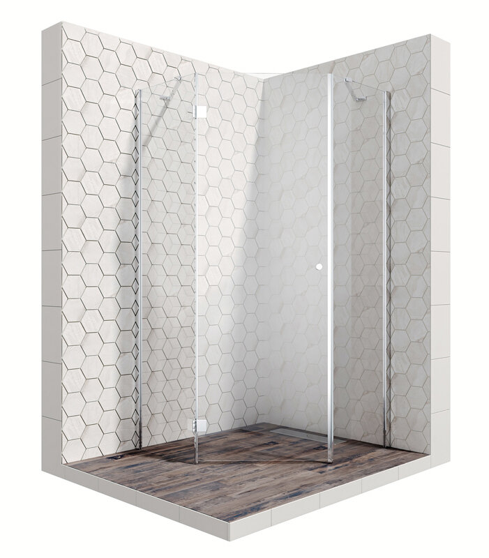 Изображение товара Душевой уголок Ambassador Diamond 90x90x200 см распашной с прозрачным стеклом хром стеклопрофиль