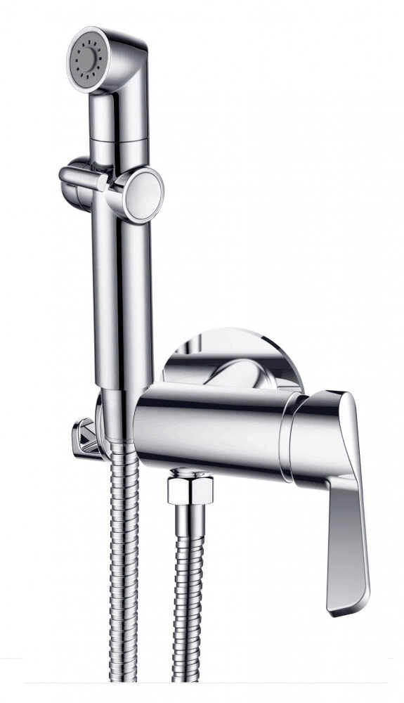 Изображение товара Гигиенический душ D&K Rhein.Schiller со смесителем, хромированный, скрытая установка