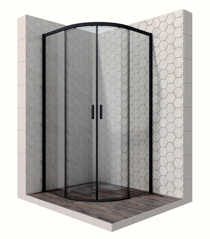 Изображение товара Душевой уголок Ambassador Queen 90x90 см, черный профиль, прозрачное стекло