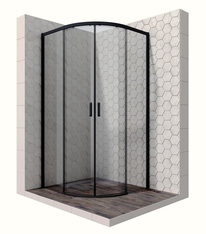 Изображение товара Душевой уголок Ambassador Queen 100x100 см черный профиль