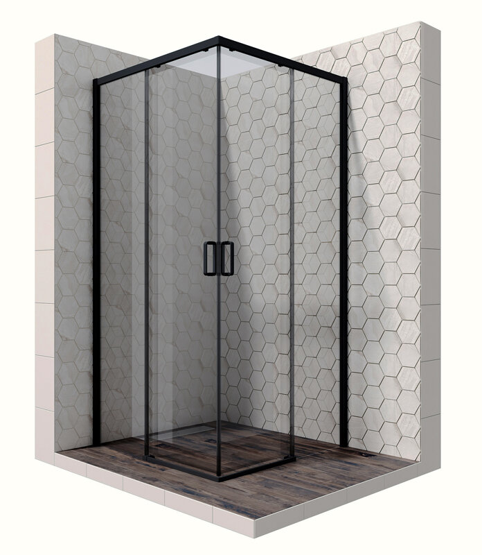 Изображение товара Душевой уголок Ambassador Queen 90x90 см черный с прозрачным стеклом