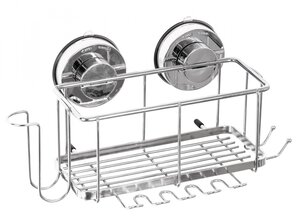 Изображение товара Полка-решетка Ridder с крючками, хром, 12113000