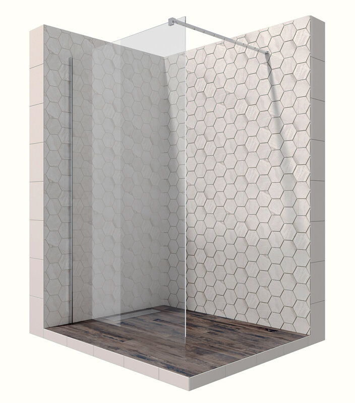 Изображение товара Душевая стенка Ambassador Walk-in 90x200 см прозрачное стекло хром профиль без дверей