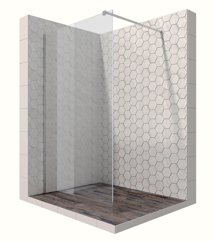 Изображение товара Душевая стенка Ambassador Walk-in, 100 х 200 см, стекло прозрачное, профиль хром, 15031102