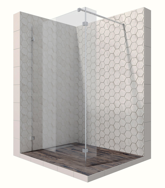 Изображение товара Душевая стенка Ambassador Walk-in, 100 х 200 см, стекло прозрачное, профиль хром, 15031106