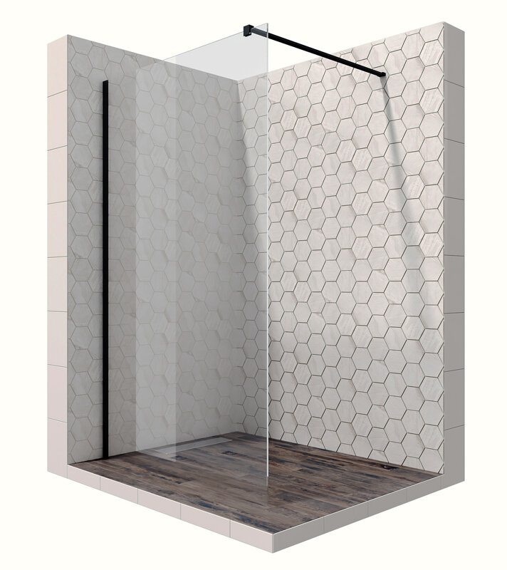 Изображение товара Душевая стенка Ambassador Walk-in 100х200 см стекло прозрачное черный профиль