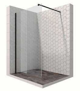 Изображение товара Душевая стенка Ambassador Walk-in, 120 х 200 см, стекло прозрачное, профиль черный, 15031112