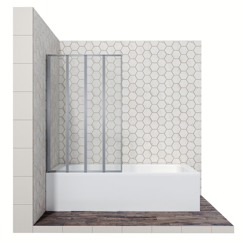 Изображение товара Душевая шторка на ванну Ambassador Bath Screens, 100 х 140 см, стекло прозрачное, профиль хром, 16041111L/R