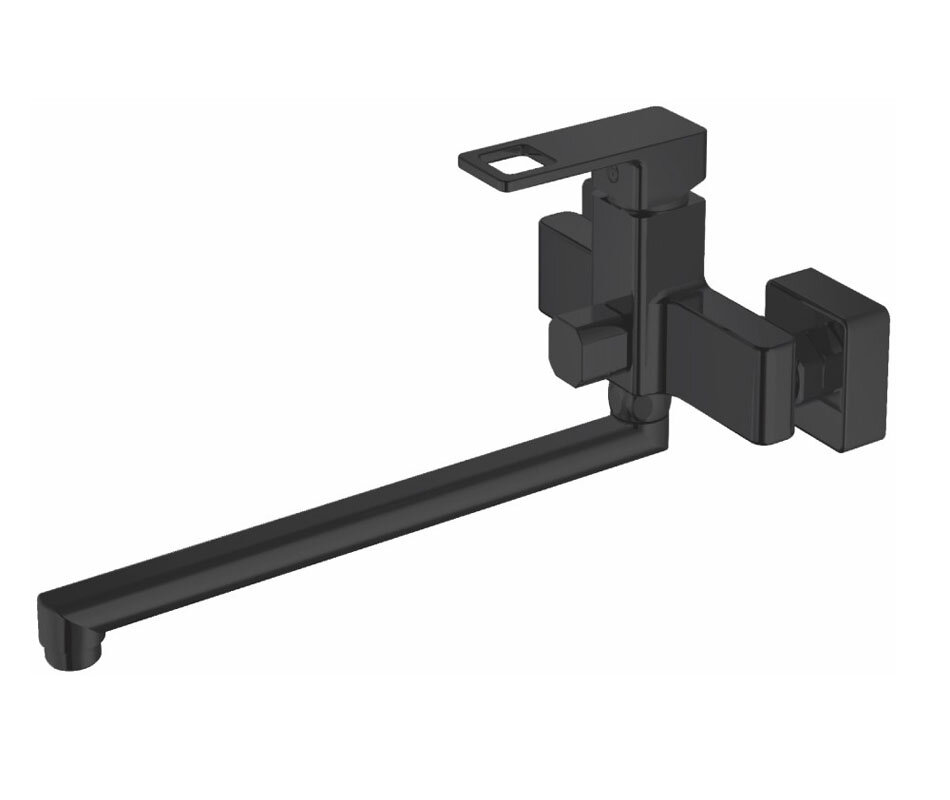 Изображение товара Смеситель для ванны и душа Haiba с длинным изливом, черный, HB22615-7