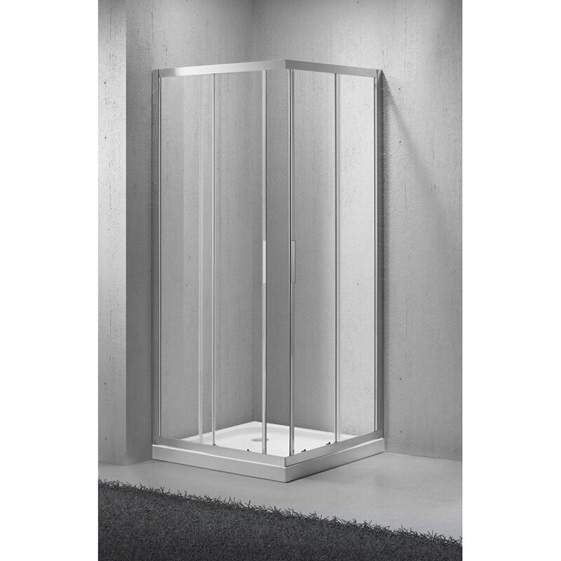 Изображение товара Душевой уголок BelBagno Sela, 90 х 90 х 190 см, стекло рифленое, профиль хром, SELA-A-2-90-P-Cr