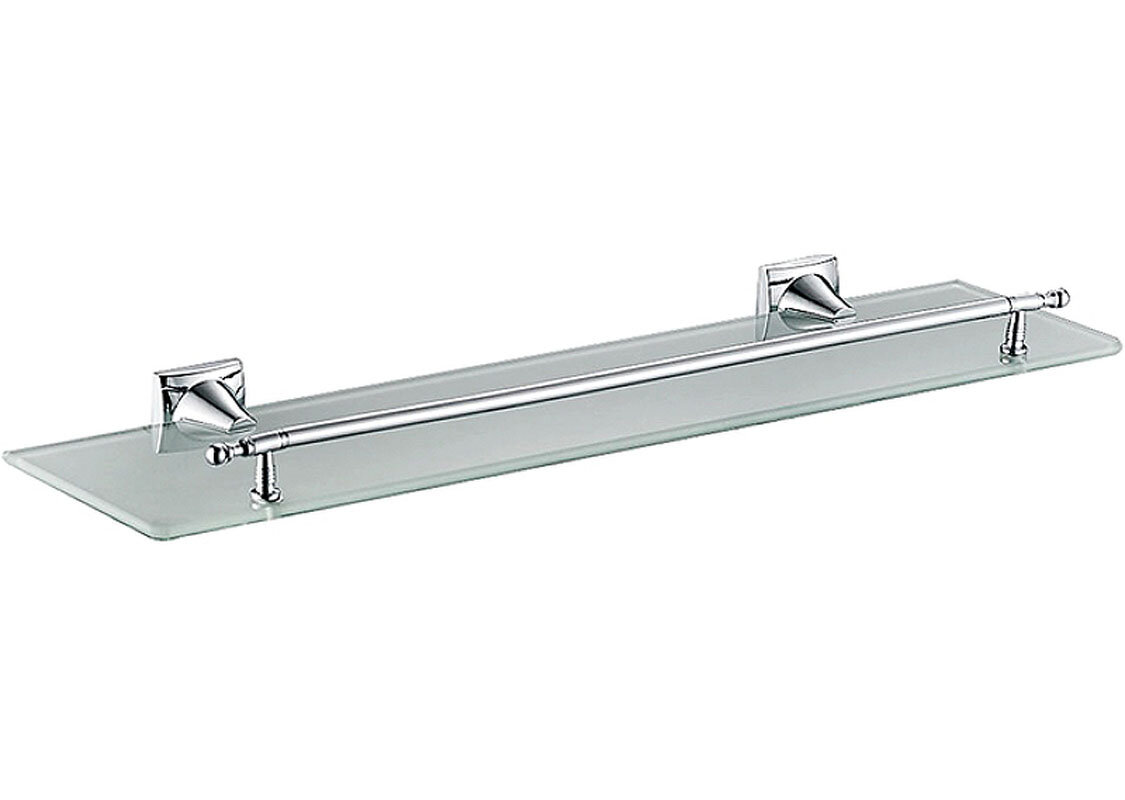 Изображение товара Полка Haiba HB8507 настенная с держателем, хром, 51.9x5.2 см