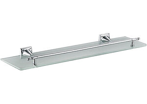 Изображение товара Стеклянная настенная полка Haiba HB8507 с держателем хром матовая стекло