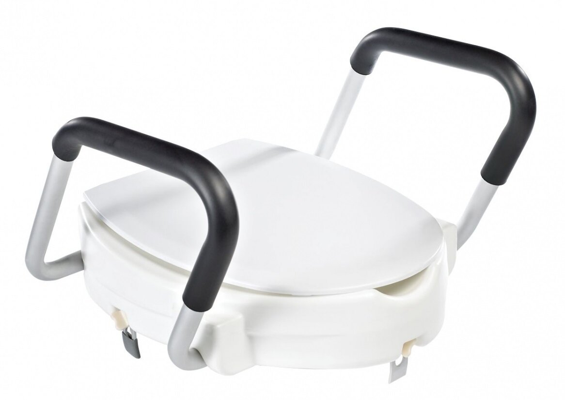 Изображение товара Сиденье с крышкой Ridder Assistent А0072001 для унитаза с поручнями белое