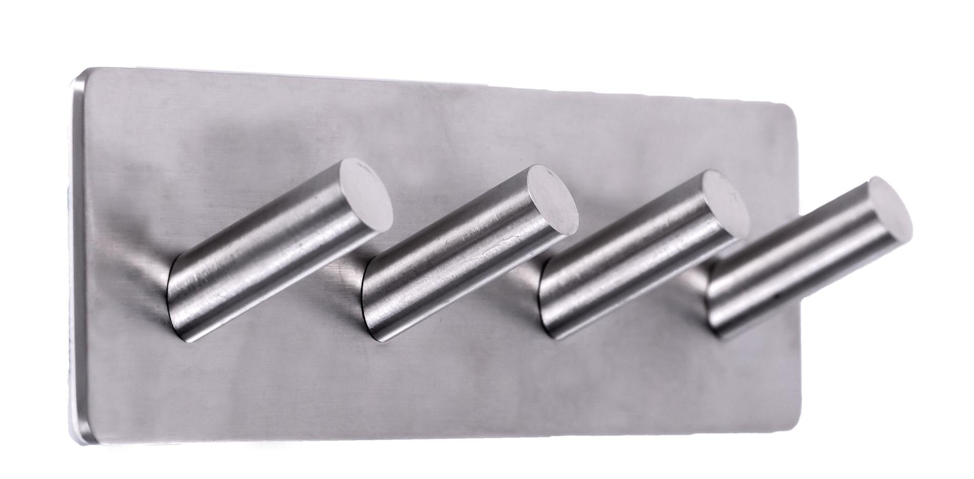 Изображение товара Крючок четверной Ridder 131040800, самоклеящийся, хром