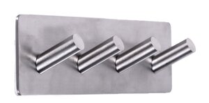 Изображение товара Крючок четверной Ridder 131040800, самоклеящийся, хром