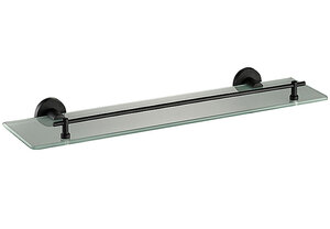 Изображение товара Полка стеклянная с держателем Haiba, черный, HB8707