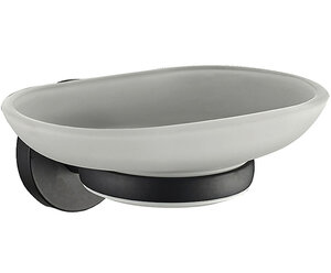 Изображение товара Мыльница с держателем Haiba HB8702 черная настенная из стекла и металла