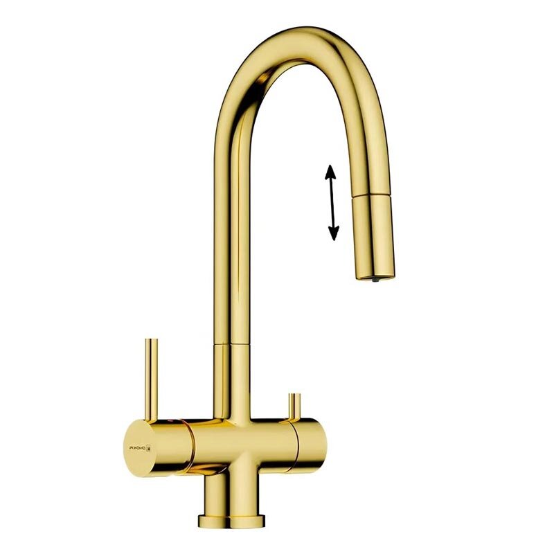 Изображение товара Смеситель для кухни Omoikiri Akita-S 4994350 LG с фильтром светлое золото