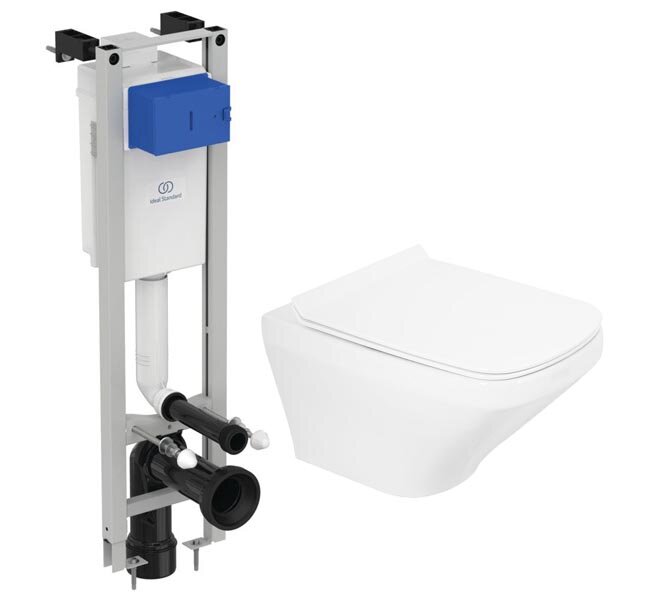 Изображение товара Инсталляция Ideal Standard узкая с унитазом BelBagno Sela BB3201CHR комплект