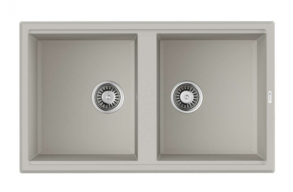 Изображение товара Мойка кухонная Omoikiri Tedori 86-2-WH из искусственного камня, 2 чаши, белая, Япония