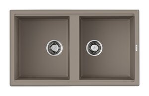 Изображение товара Мойка кухонная Omoikiri Tedori 86-2-SA бежевый искусственный камень, 2 чаши