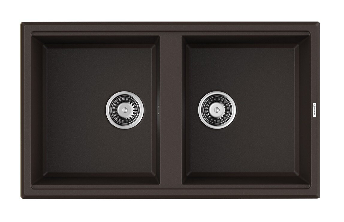 Изображение товара Мойка кухонная Omoikiri Tedori 86-2-DC темный шоколад 2 чаши