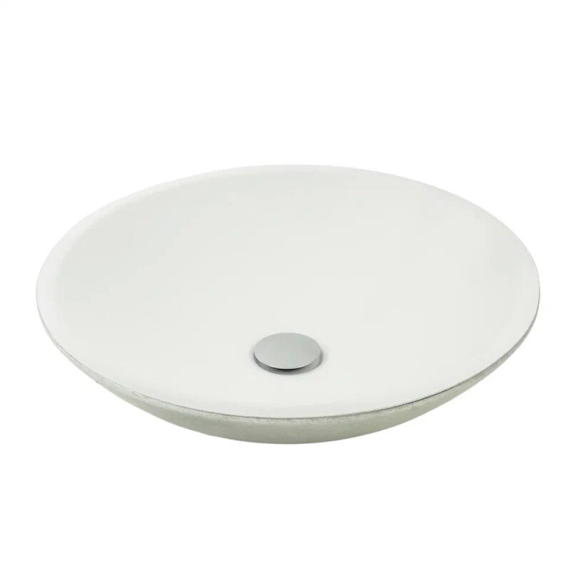 Изображение товара Раковина Migliore Arena 31523 Угловая накладная круглого формата 46 см белый матовый с серебром