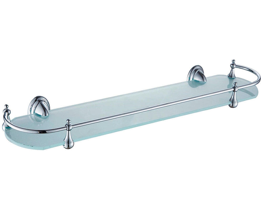 Изображение товара Стеклянная полка Haiba HB1507 настенная с хромированным держателем