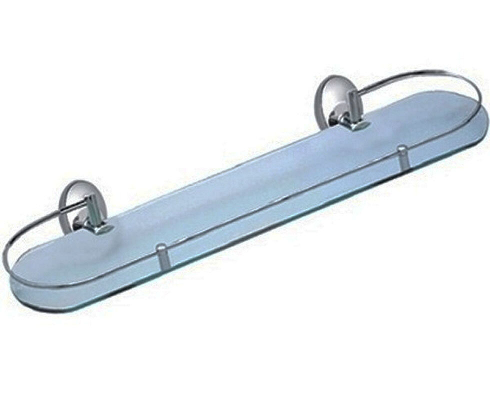 Изображение товара Полка стеклянная с держателем Haiba, хром, HB1607-1